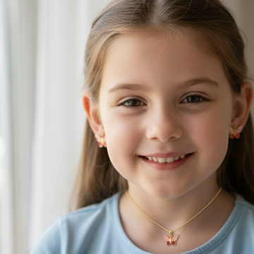 Butterfly enamel necklace set